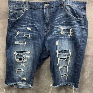 Grindhouse Blue Denim Jean Shorts Distressed Size 44